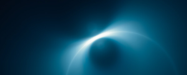 Blue light radiated from the hole in the dark, weathered wall. The light has a hazy, dreamlike quality and appears to swirl or rotate slowly.