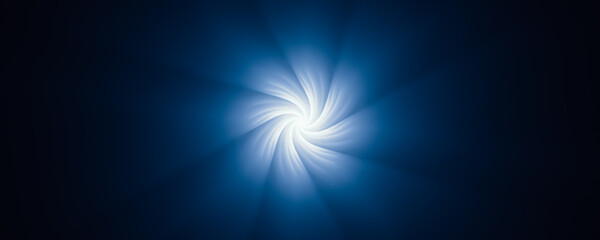 A blue swirl on a dark background