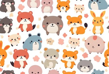 Cute kawai animal pattern