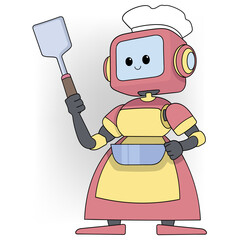 cartoon doodle of the sophistication of artificial intelligence in the future