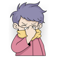 Cartoon doodle keeps the body healthy from virus attacks