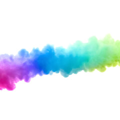 Nuage de fumée arc-en-ciel sur fond transparent PNG