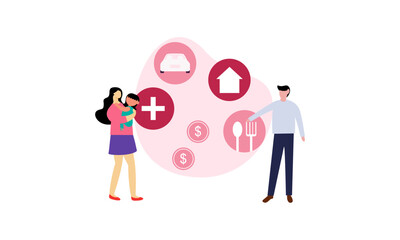 Family budget concept. Couple and personal finance, financial literacy