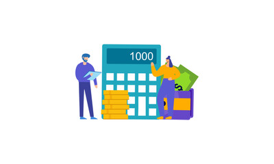 Family budget concept. Couple and personal finance, financial literacy