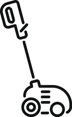 Line art icon depicting a simple, modern vacuum cleaner, suitable for web and print usage