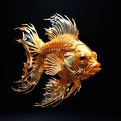 Fototapeta premium ai generated image, Mechanical Goldfish