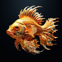 Fototapeta premium ai generated image, Mechanical Goldfish
