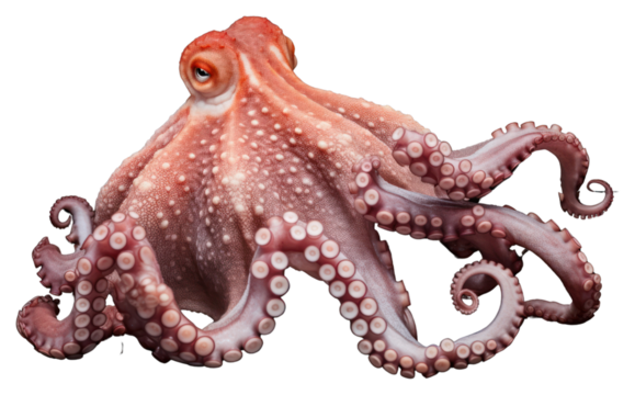 PNG Octopus swimming animal invertebrate translucent. AI generated Image by rawpixel. - Powered by Adobe