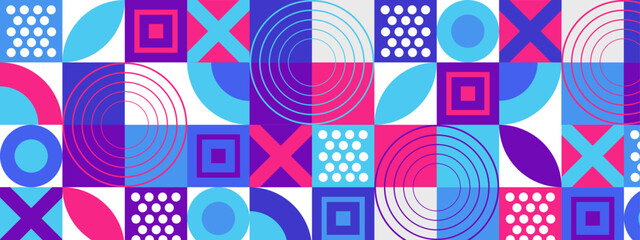 Mosaic geometric seamless pattern banner background