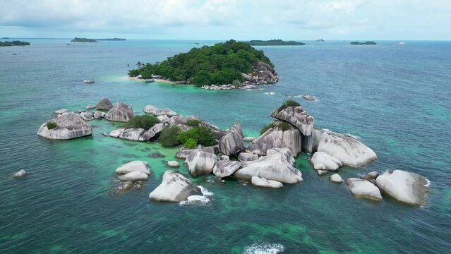 Aerial of Belitung, island, off the coast of Sumatra, Indonesia, Southeast Asia, Asia
