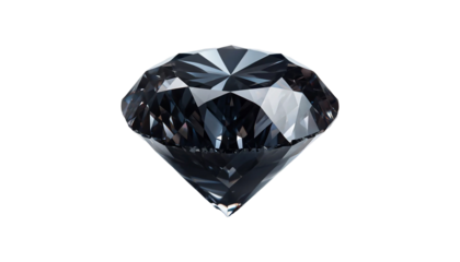 Black diamond  isolated on transparent or white background.