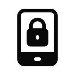 Padlock inside mobile, vector design of mobile security