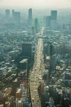 Hazy view over Tokyo from the Mori Tower, Roppongi Hills, Tokyo, Honshu
