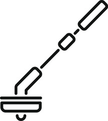 Black and white line art flat icon depicting a jackhammer being used for demolition or construction
