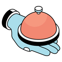 A colored design icon of serving dish