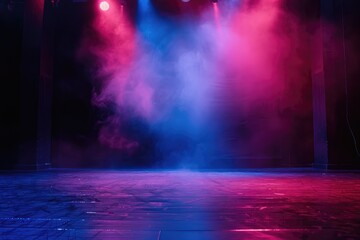 Artistic performances stage light background with spotlight illuminated the stage for contemporary dance. Empty stage with monochromatic colors and lighting design. Entertainment show