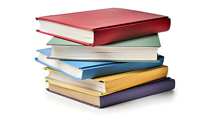 Stack of books isolated on white background. Back to school concept.