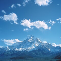 Fototapeta premium Majestic Mountain Range: Snow-Capped Peak in the Hindu Kush