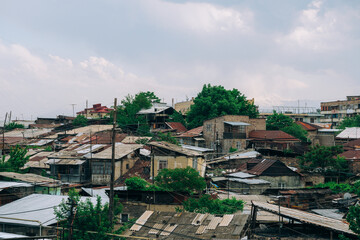 The old Kentron Neighborhood from Saint Gregory The Illuminator Cathedral in Yerevan, Armenia (Hayastan), Caucasus