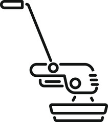 Black outline vector icon of a modern spotlight design