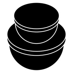 A flat design icon of tiffins