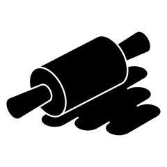 A flat design icon of rolling pin