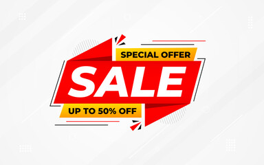 Sale banner template design vector illustration, Special offer sale tag,  sale offer banner. Sale Discount template for marketing promotion, retail, store, shop, online store, or website.