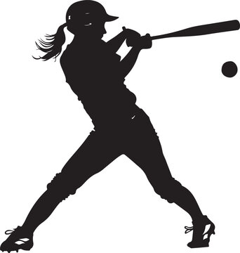 recommend clip art: Softball Girl Vector Illustration Silhouette	