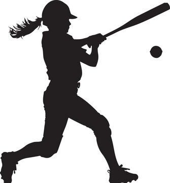 recommend clip art: Softball Girl Vector Illustration Silhouette	
