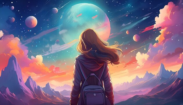 ASTRAL TRAVELER WOMAN, ADOBE FIREFLY