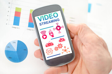 Video streaming concept on a smartphone