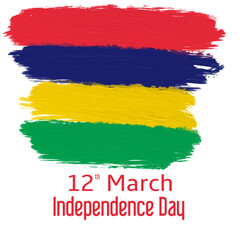 mauritius independence day greeting card with a transparent background