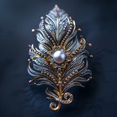 Elegant Jewelry Piece with Pearls, Rivets and Intricate Designs