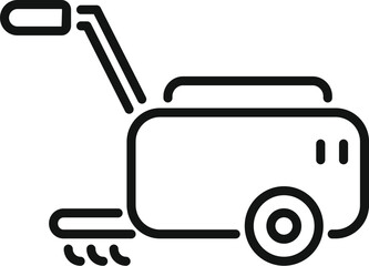 Simple line art icon depicting a portable pressure washer for cleaning
