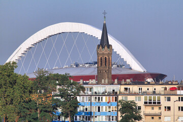 Obraz premium Köln, Arena unter Planen