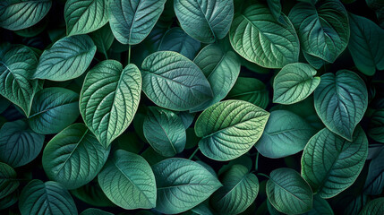 Green leaves, nature and eco concept background texture