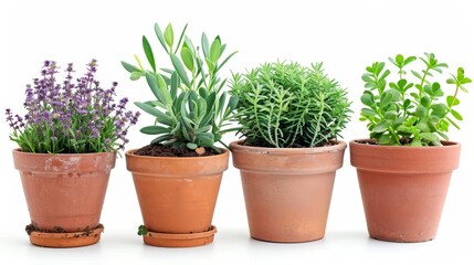 Set of Gardening plant pot on white background