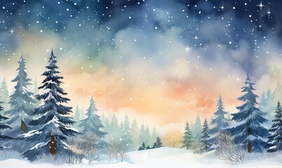 Fototapeta premium Charming watercolor illustration for Christmas