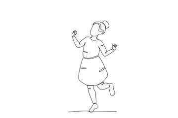 Continuous one line drawing of Happy daughter, child day concept. Modern continuous line draw design graphic vector illustration

