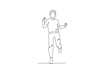 
Continuous one line drawing of Happy boy, child day concept. Modern continuous line draw design graphic vector illustration
