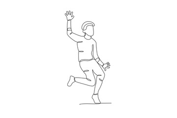 
Continuous one line drawing of Happy boy, child day concept. Modern continuous line draw design graphic vector illustration
