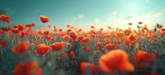 Obraz premium Poppy Field Scenery