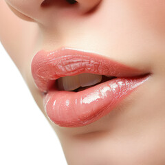 Naklejka premium close up of lips isolated on transparent background