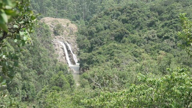 View of Mantenga Falls, Mantenga Cultural Village, a traditional Eswatini settlement, Malkerns, Eswatini, Africa