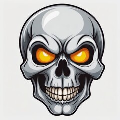 Fiery-Eyed Skull Illustration