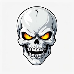 Fototapeta premium Fiery-Eyed Skull Illustration