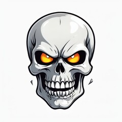 Fiery-Eyed Skull Illustration