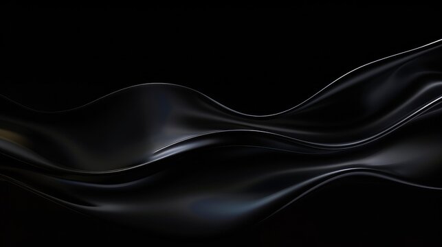 Fototapeta Abstract black background with soft, flowing lines and curves, evoking a sense of movement and fluidity