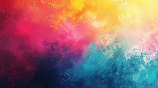 Abstract painting background with a harmonious blend of warm and cool colors, forming an eye-catching and vibrant design