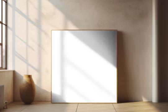 PNG wooden picture frame  mockup, transparent design